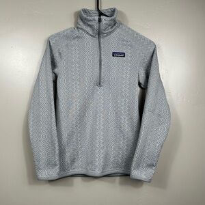Patagonia Women's Better Sweater 1/4-Zip Fleece Frozen Jacquard Salt Grey - XXS